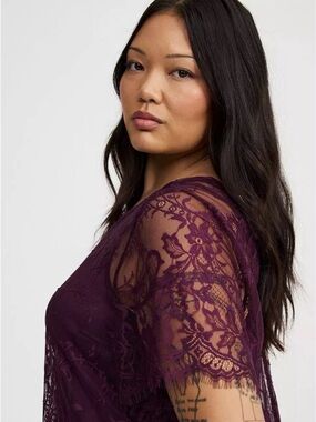 torrid burgudy Lace button up Maxi Dress gothic wedding guest